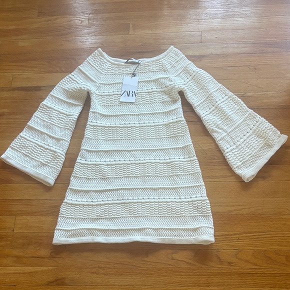 Zara Dresses & Skirts - NWT Zara Knit Bell Sleeve Sweater Dress